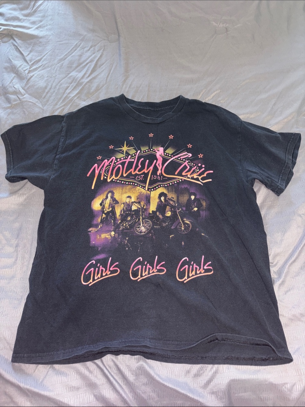 Motley Crue Girls Graphic Tee - Black with Pink Accent